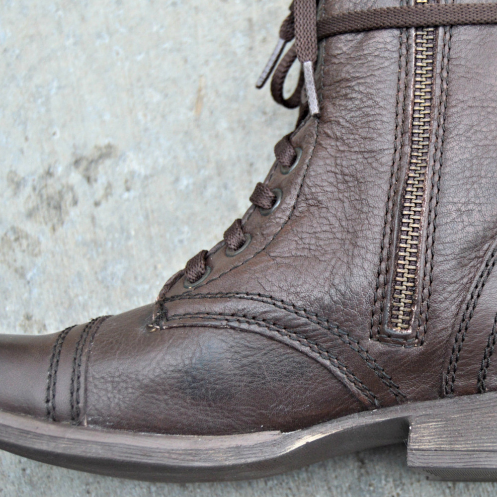 Zigi Soho Punisher moto army laceup boots in brown - Picture 7 of 8